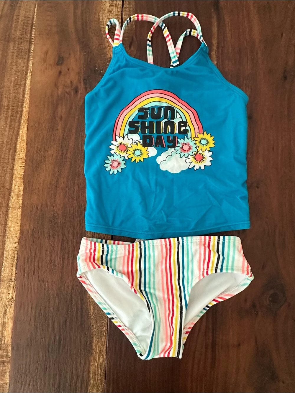 Cat & Jack XS Blue 'Sunshine Day' Tankini Swim Set